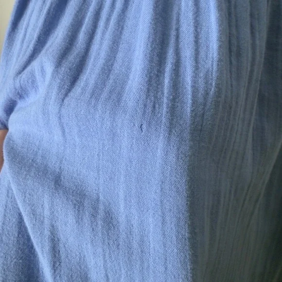 Pact Coastal Double Gauze Throw & Go Dress Blue Medium Organic Cotton - Picture 4 of 9